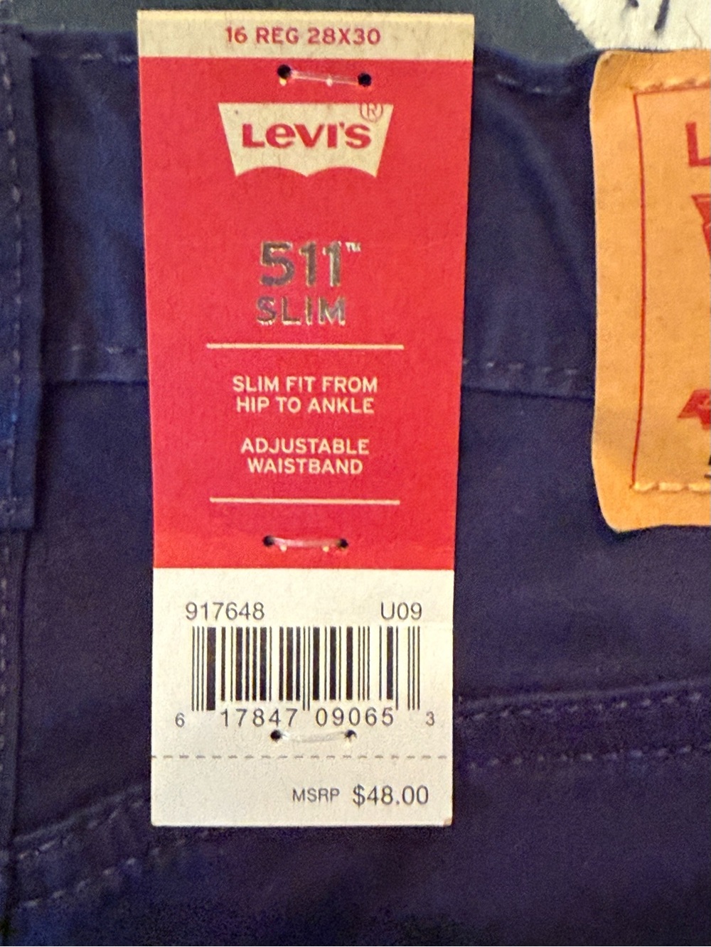 NWT Levi's 511 Slim Boys Jeans in Deep Blue